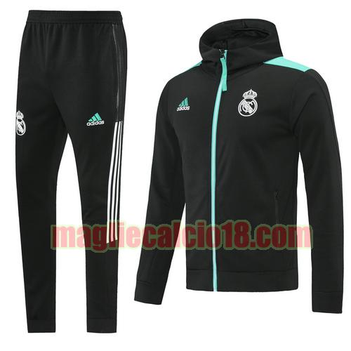 tuta sportiva con cappuccio real madrid 2022 nero