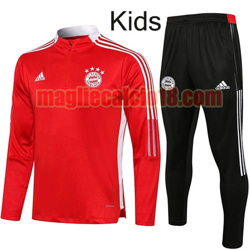 tuta sportiva con mezza cerniera a poco prezzo bayern munich 2021-2022 bambino rosso
