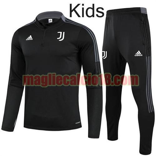 tuta sportiva con mezza cerniera a poco prezzo juventus 2021-2022 bambino nero
