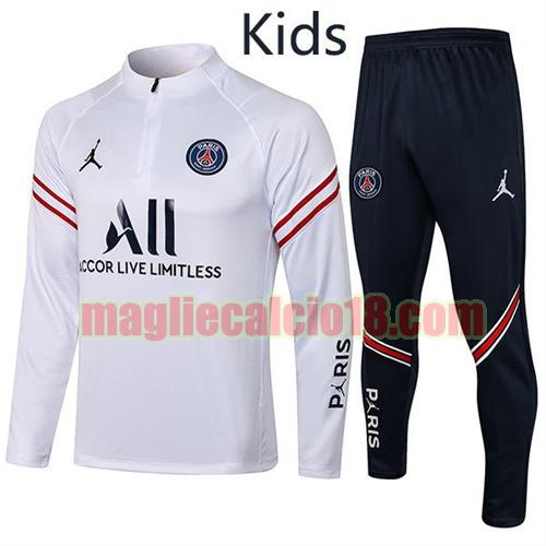 tuta sportiva con mezza cerniera a poco prezzo paris saint germain 2021-2022 bambino bianco