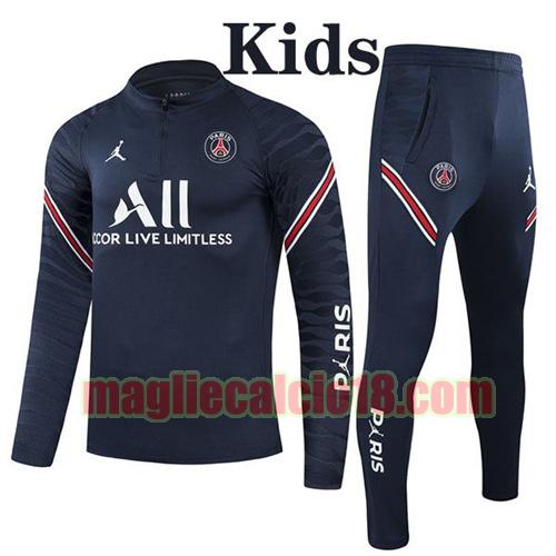 tuta sportiva con mezza cerniera a poco prezzo paris saint germain 2021-2022 bambino marina militare