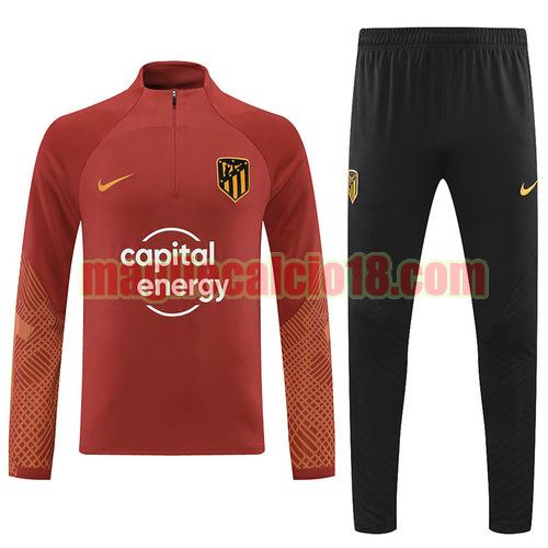 tuta sportiva con mezza cerniera atletico madrid 2022-2023 vino rosso