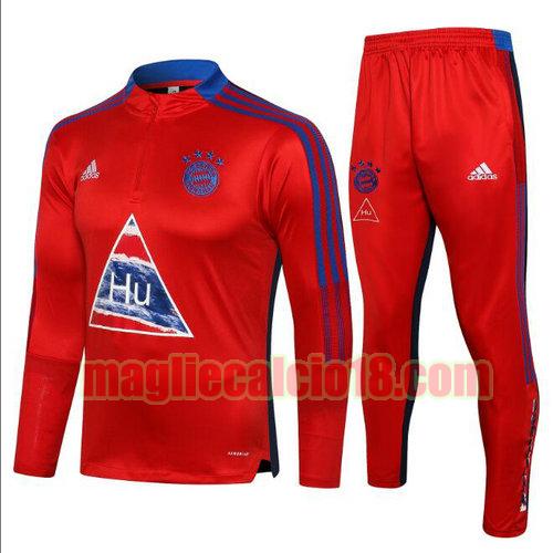 tuta sportiva con mezza cerniera bayern munich 2021-2022 rosso & blu) a poco prezzo
