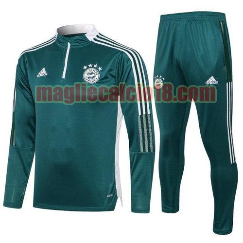 tuta sportiva con mezza cerniera bayern munich 2021-2022 verde scuro a poco prezzo
