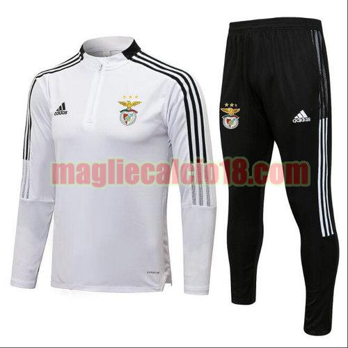 tuta sportiva con mezza cerniera benfica 2021-2022 bianco a poco prezzo