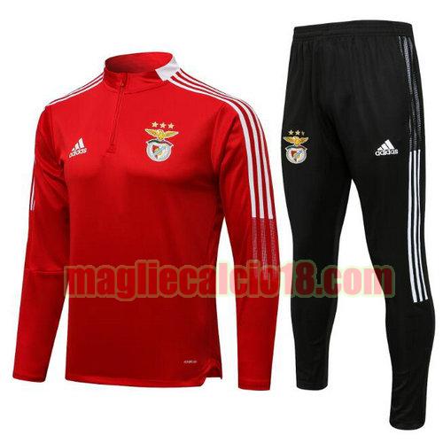 tuta sportiva con mezza cerniera benfica 2021-2022 rosso a poco prezzo