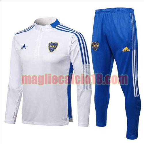 tuta sportiva con mezza cerniera boca juniors 2021-2022 bianco a poco prezzo