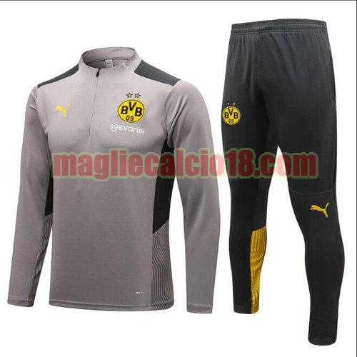 tuta sportiva con mezza cerniera borussia dortmund 2021-2022 grigio a poco prezzo