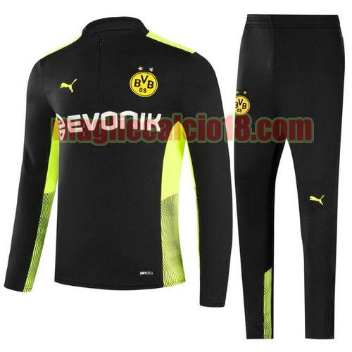 tuta sportiva con mezza cerniera borussia dortmund 2021-2022 nero a poco prezzo