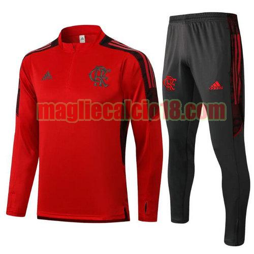 tuta sportiva con mezza cerniera flamengo 2021-2022 rosso a poco prezzo