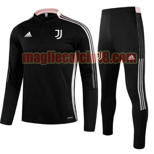 tuta sportiva con mezza cerniera juventus 2021-2022 nero (rosa) a poco prezzo