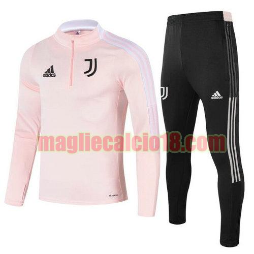 tuta sportiva con mezza cerniera juventus 2021-2022 rosa a poco prezzo