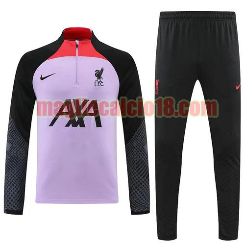 tuta sportiva con mezza cerniera liverpool 2022-2023 viola