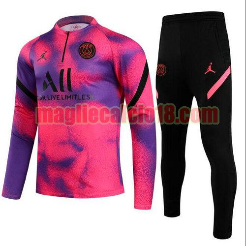 tuta sportiva con mezza cerniera paris saint germain 2021-2022 (rosa) a poco prezzo