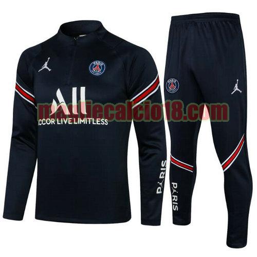 tuta sportiva con mezza cerniera paris saint germain 2021-2022 blu colorato a poco prezzo