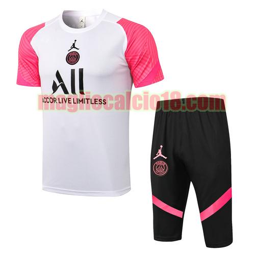 tuta sportiva gilet paris saint germain 2021-2022 rosa bianco manica cort