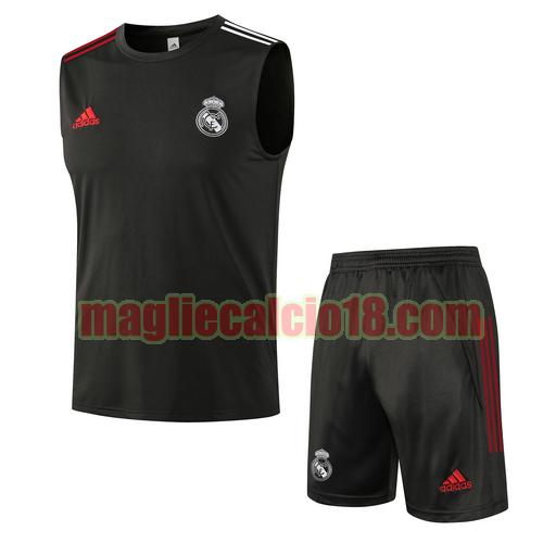 tuta sportiva gilet real madrid 2021-2022 grigio scuro