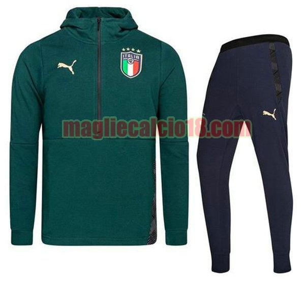 tuta sportiva italia 2020-2021 verde completo