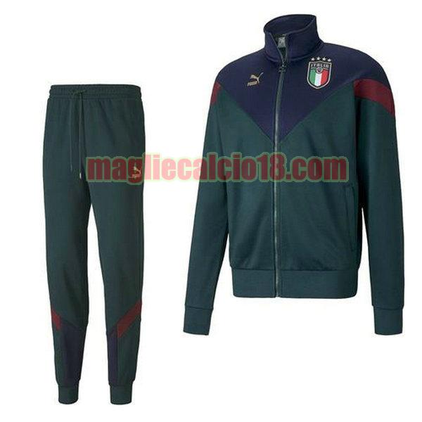 tuta sportiva italia 2020-21 verde completo