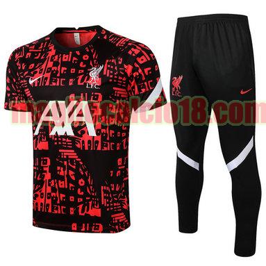 tuta sportiva liverpool 2021-2022 rosso nero manica cort