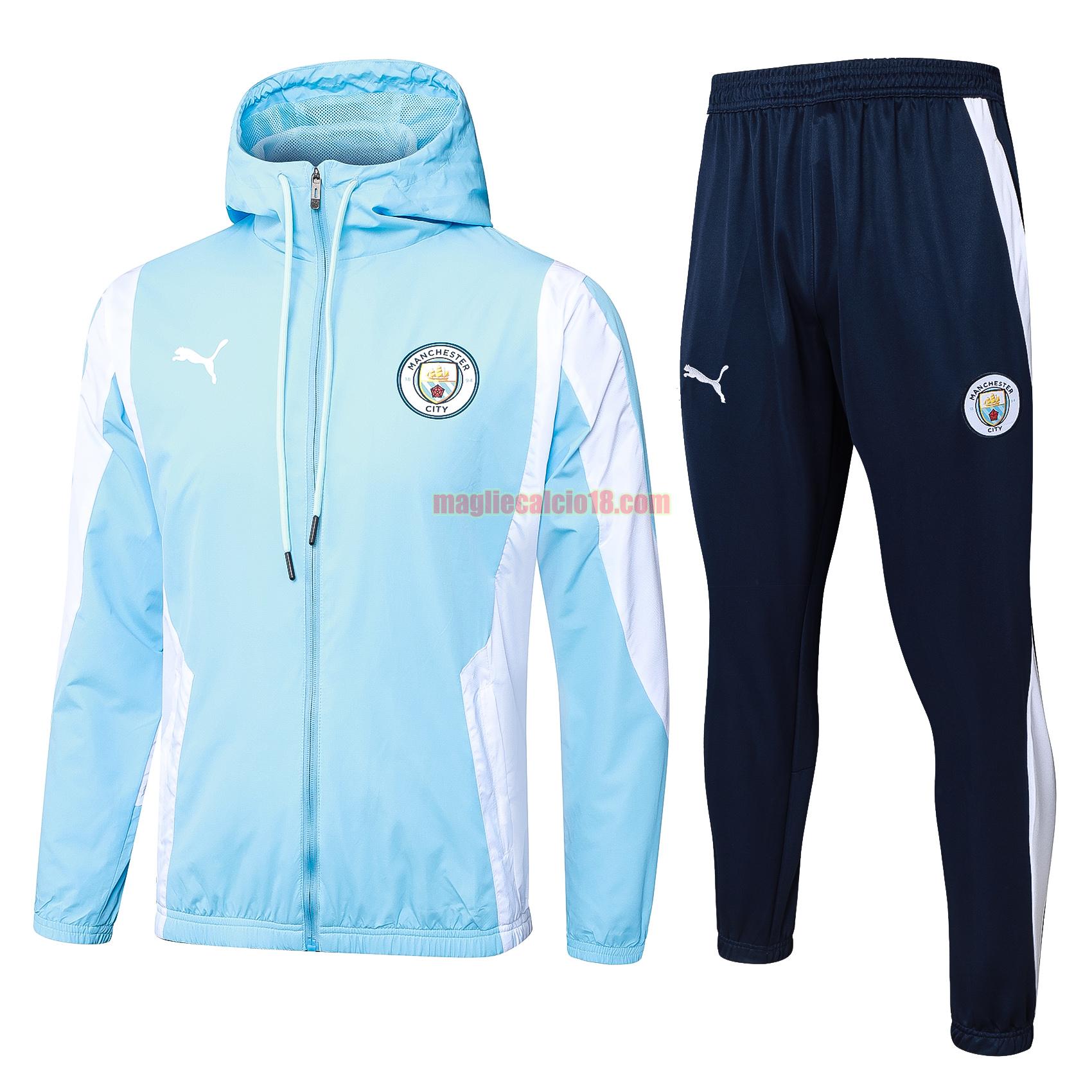 tuta sportiva manchester city 2024 2025 long zipper blu completo