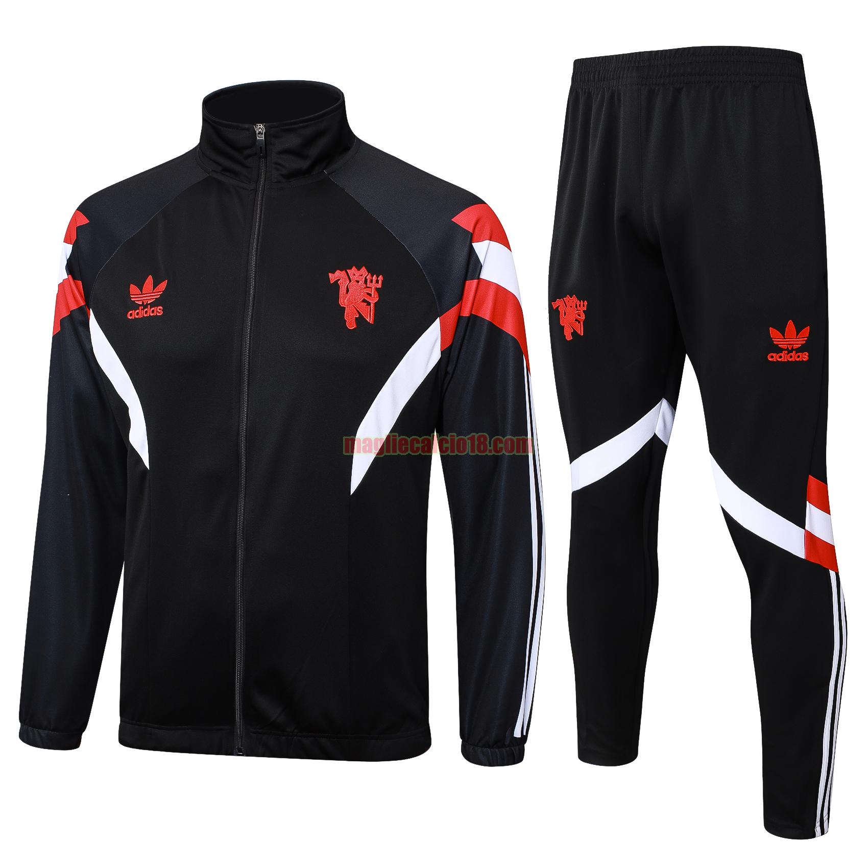 tuta sportiva manchester united 2024 2025 long zipper nero completo