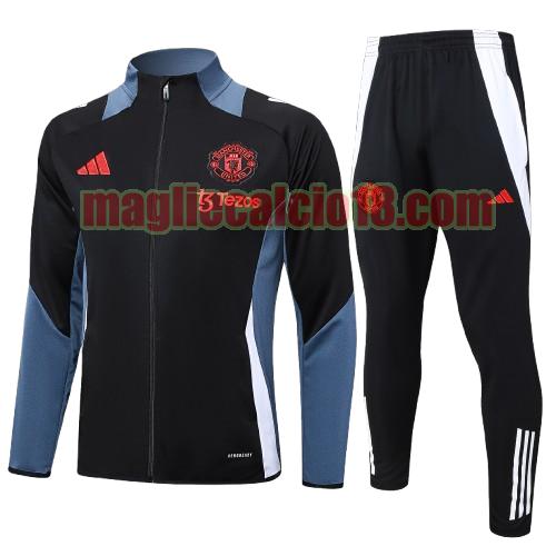 tuta sportiva manchester united 24 25 long zipper nero completo