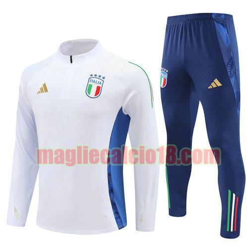 tuta sportiva mezza cerniera italia 2024-2025 bianco 02 completo