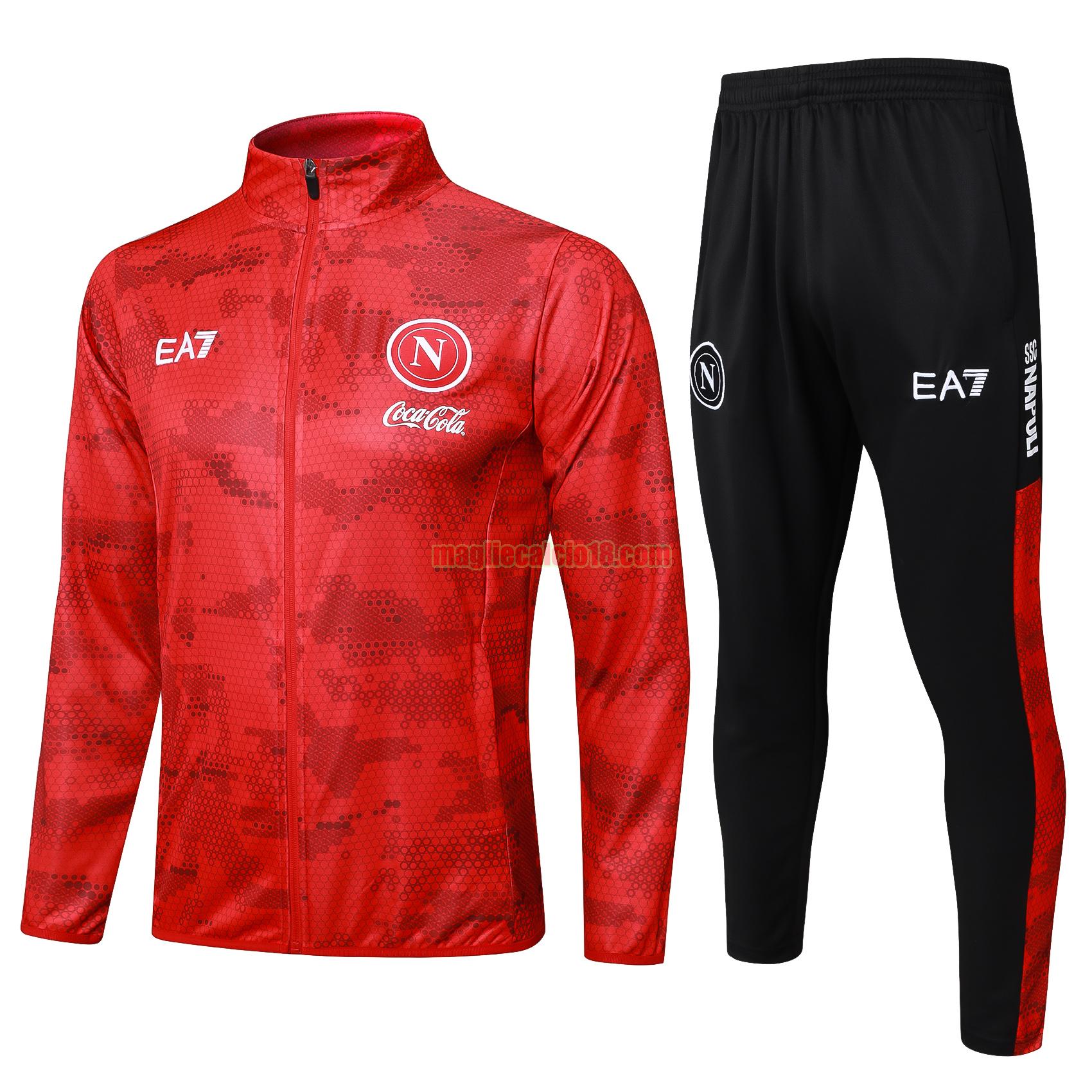 tuta sportiva napoli 2024 2025 long zipper rosso completo