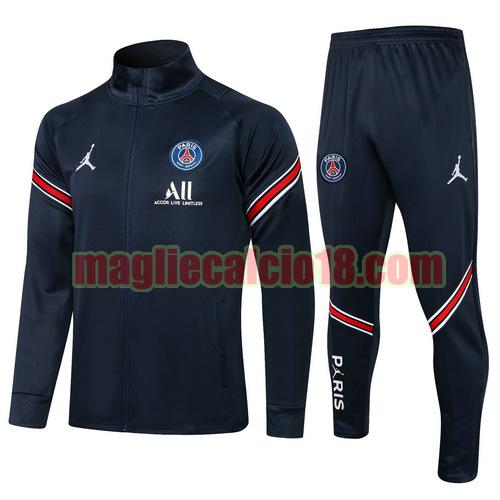 tuta sportiva paris saint germain 2021-2022 blu reale cerniera lunga