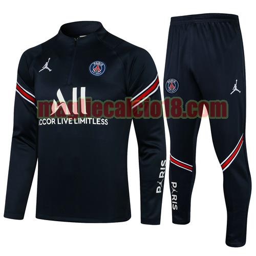 tuta sportiva paris saint germain 2021-2022 blu reale mezza cerniera