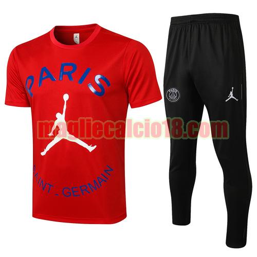 tuta sportiva paris saint germain 2021-2022 rosso manica cort
