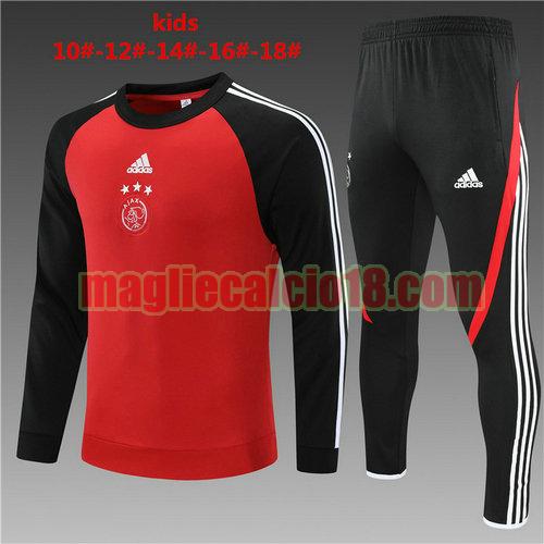 tuta sportiva round neck ajax 2022-2023 bambino rosso