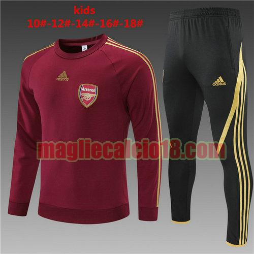 tuta sportiva round neck arsenal 2022-2023 bambino rosso