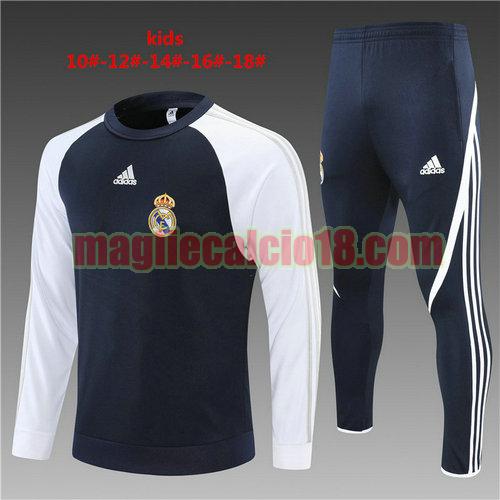 tuta sportiva round neck real madrid 2022-2023 bambino blu reale
