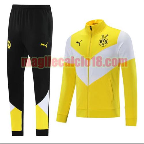 tuta sportiva scollo alto borussia dortmund 2021-22 giallo incantesimo bianco classico