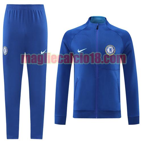tuta sportiva scollo alto con zip intera chelsea 2022-2023 blu