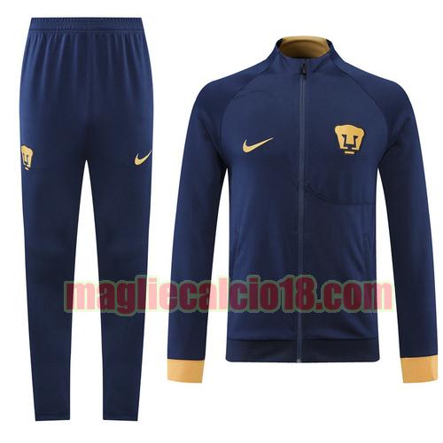 tuta sportiva scollo alto con zip intera pumas unam 2022-2023 blu reale