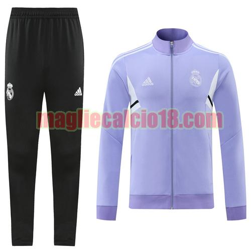 tuta sportiva scollo alto con zip intera real madrid 2022-2023 viola