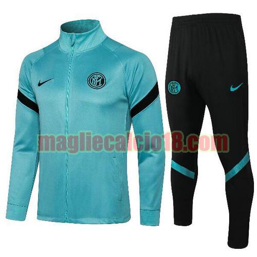 tuta sportiva scollo alto inter milan 2021-2022 verde cerniera lunga