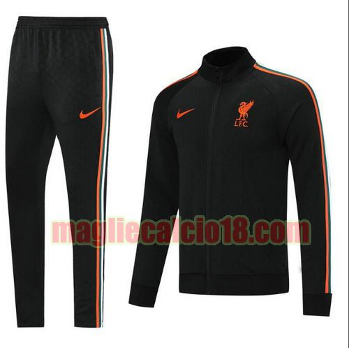 tuta sportiva scollo alto liverpool 2021-2022 nero cerniera lunga
