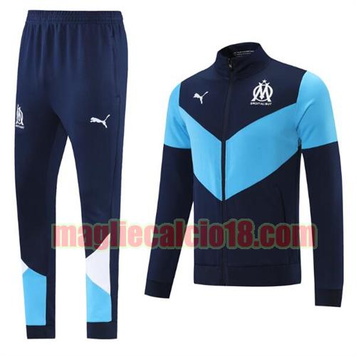tuta sportiva scollo alto olympique marsiglia 2021-22 blu reale