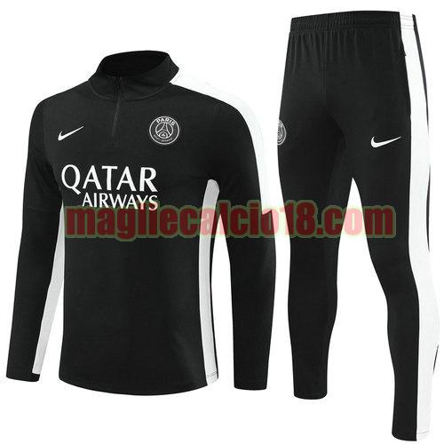 tute calcio mezza cerniera paris saint germain 2023-24 nero