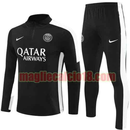 tute calcio mezza cerniera paris saint germain 2023-24 nero bambino